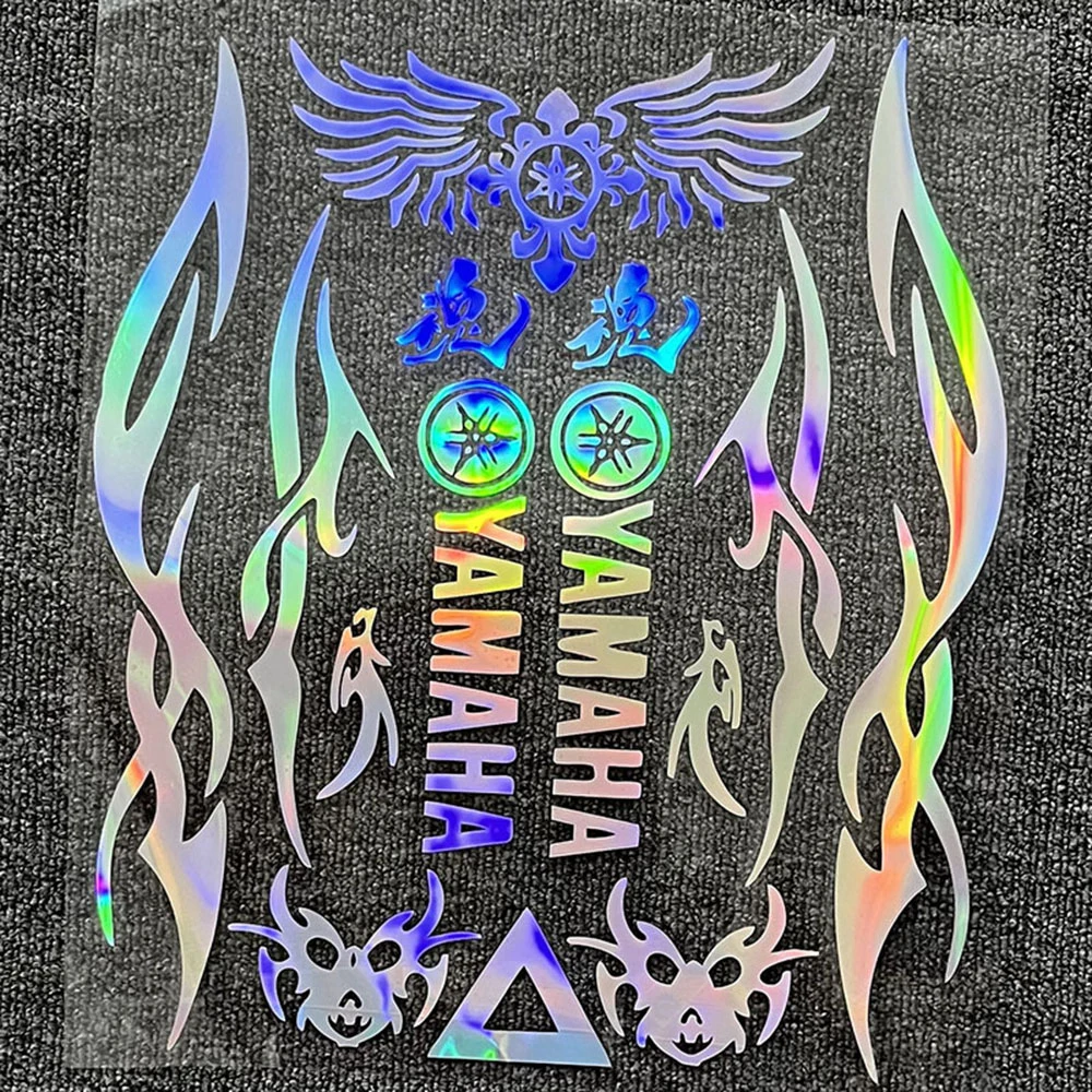 Reflective and Color-changing Set Stickers for Yamaha Motorcycle Body, Fuel Tank, Tail Box, Helmet To Enhance Visibility