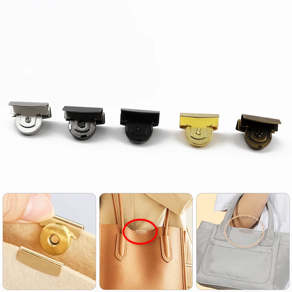 5pcs 20*20mm Edge Magnetic Buckle Snap Clip Fasteners Clasps Metal Buttons Handbag Purse Wallet Craft Bags Parts Closure Buckle