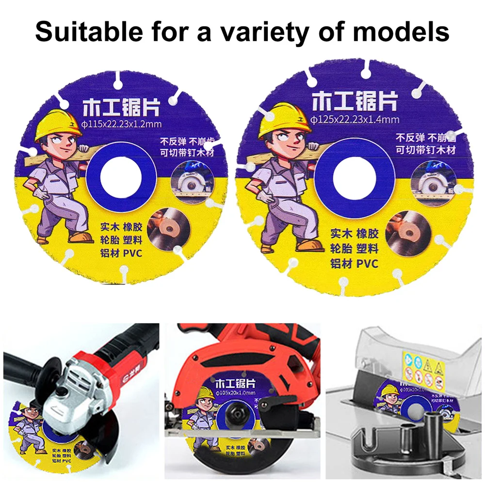 Imagem -05 - Circular Saw Blade Roda Discos para Corte de Madeira Carbide Cutting Disc Woodworking Saw Blade 105 mm 110 mm 115 mm 125 mm