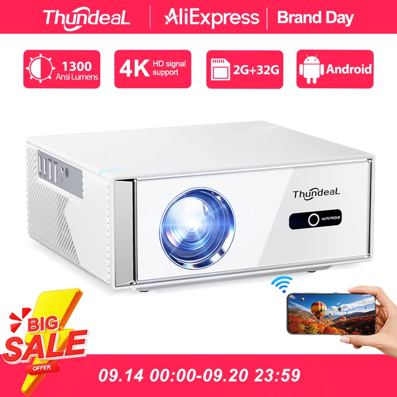 ThundeaL TD95W Projector 4K Full HD 1080P Android WIFI LED Projector TD95 Portable Outdoor Video Game Home Theater Cinema Beamer