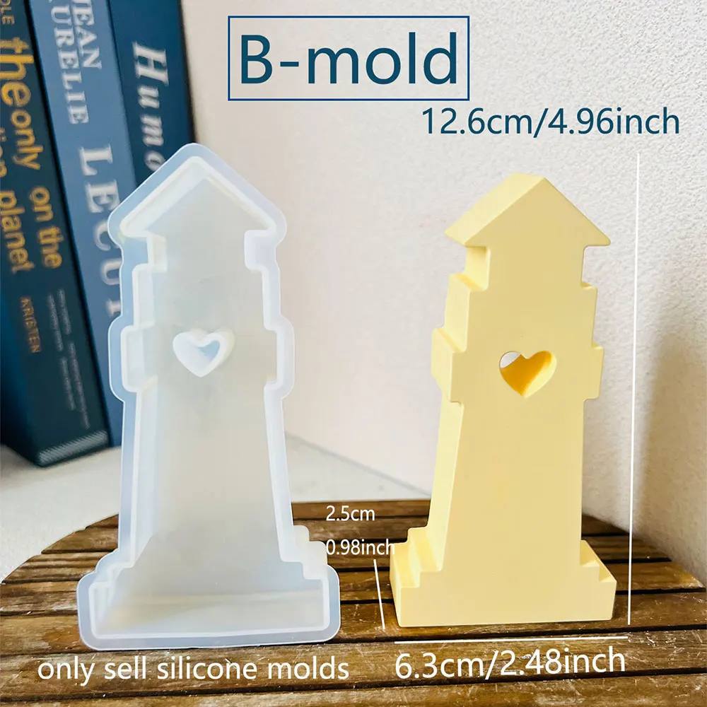 Love Lighthouse Silicone Mold Turtle Anchor Aromatherapy Plaster Ornament Mold Epoxy Resin DIY Marine Culture Decoration