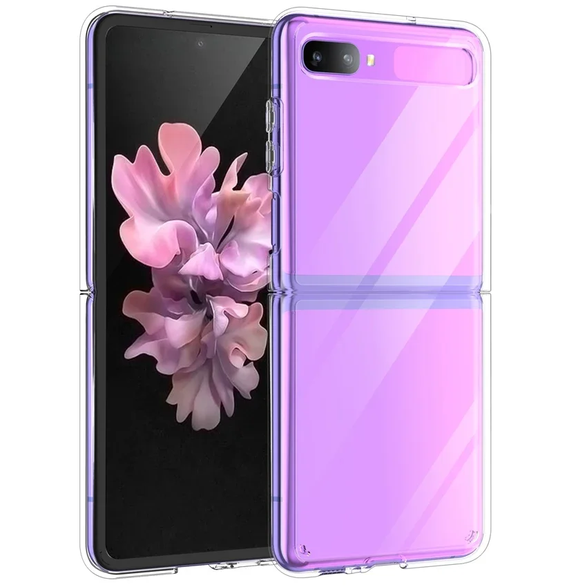 Transparent TPU/PC Case For Samsung Galaxy Z Flip SM-F700 Fundas Capa Hybrid Shockproof Shell Clear Back Cover For Z Flip 5G