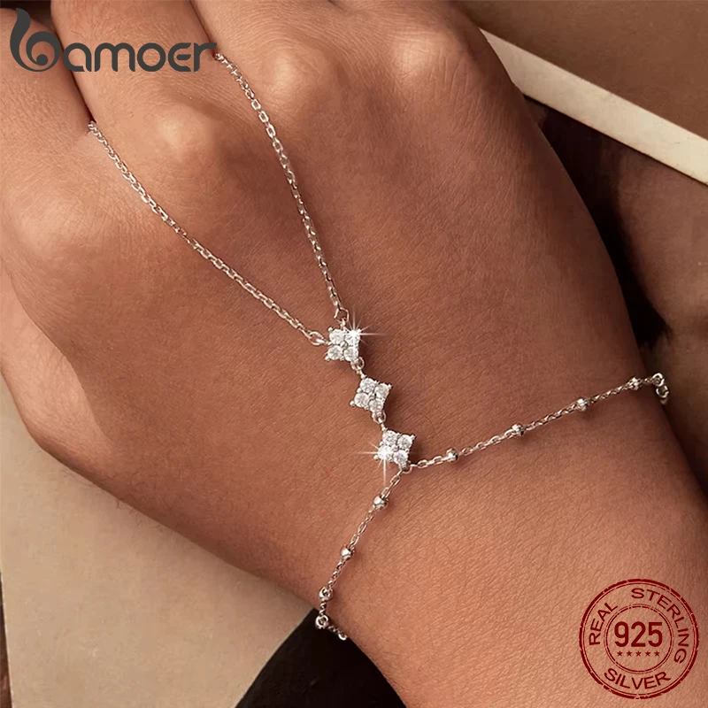 Zilveren Hand Chain Armband Ring Armband Hand