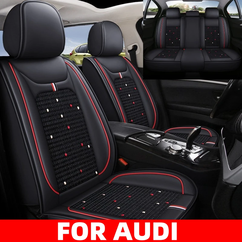 

Чехол на автомобильное сиденье для AUDI A6 2000-2024, искусственная кожа, ледяной шелк, износостойкий, полный комплект, чехол на 5-местное сиденье