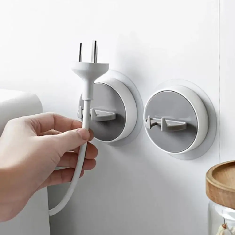 

ABS Power Plug Hook Durable Self Adhesive Multifunctional Hooks Wall Mounted Hook Socket Holder