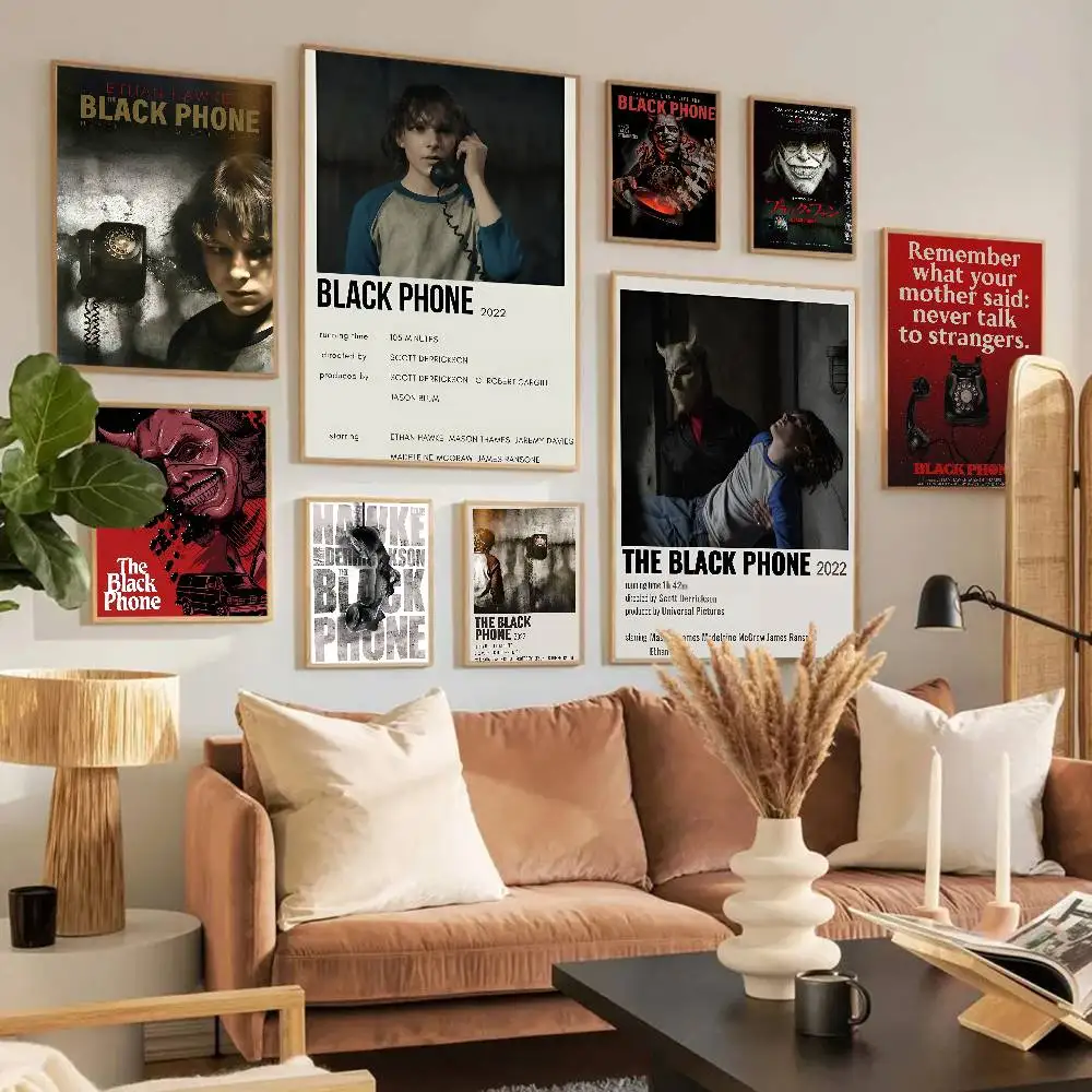 الهاتف الأسود أنيمي الملصقات لزجة ورق أبيض يطبع الملصقات الفنية Kawaii غرفة ديكور #1