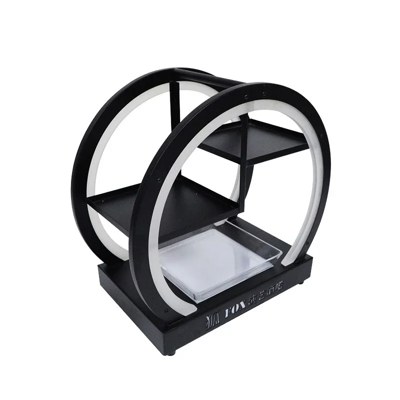 

Bar luminous fruit plate holder LED creative ktv special round metal three-layer Internet celebrity fruit snack snack plate