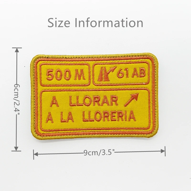 Embroidery Patches A LLORAR A LA LLORERIA Stripes Spain Tactical Military Badge Hook Backing Or Iron On For Amy Backpacks Hats