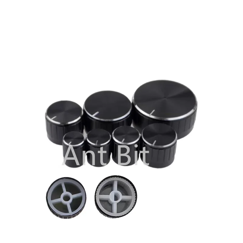 10PCS13X17MM 15X17 17X17 21X17MMhole 6mm switch volume adjustment control aluminum alloy black knob