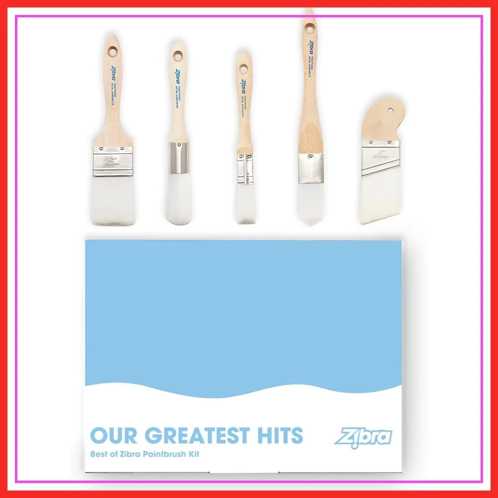 

5-Piece DIY Paint Brush Set with Detail & 2-Inch Brushes for Walls Trim Furniture