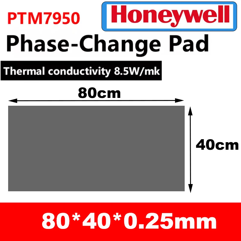 

8.5W Origin Honeywell PTM7950 0.2/0.25mm Phase Change Pad 40x40 80x40cm Thermal Pad Laptop/CPU/GPU Heatsink Thermal Paste Grease