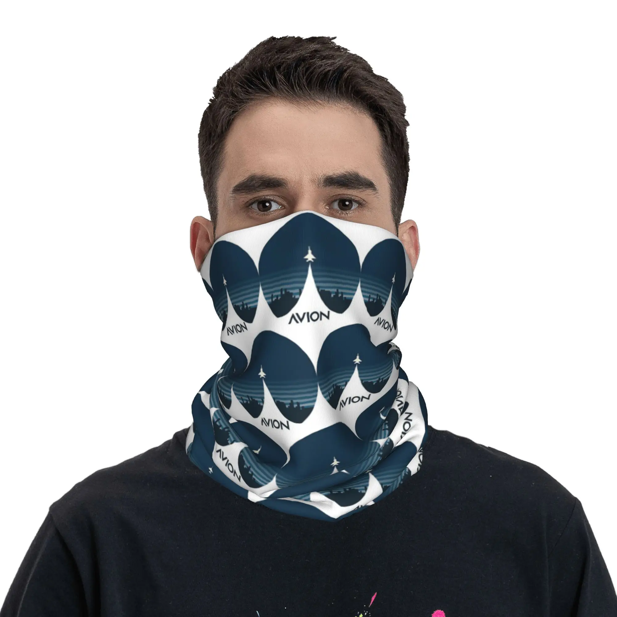 

Aviation Fighter Aircraft Above the City Bandana Neck Gaiter Printed Mask Scarf Multifunction Face Mask Running