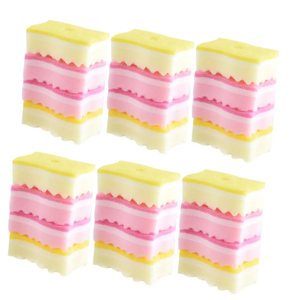 24 قطعة موجات على شكل تنظيف الإسفنج منفضة الإسفنج التصميم الإبداعي سطح سريع الأوساخ مسح الإسفنج قماش الأطباق تنظيف الملابس #2