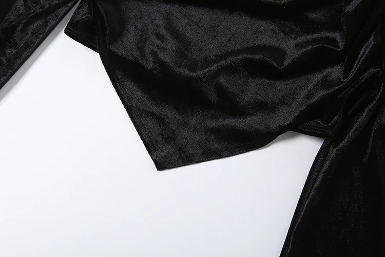 Weird Puss Fashion 2-teiliges Set Damen Trend Rollkragenpullover mit Glockenärmeln und unregelmäßigem Saum aus Cord + Rock mit Metallschnalle Sexy Streetwear – Detail 8
