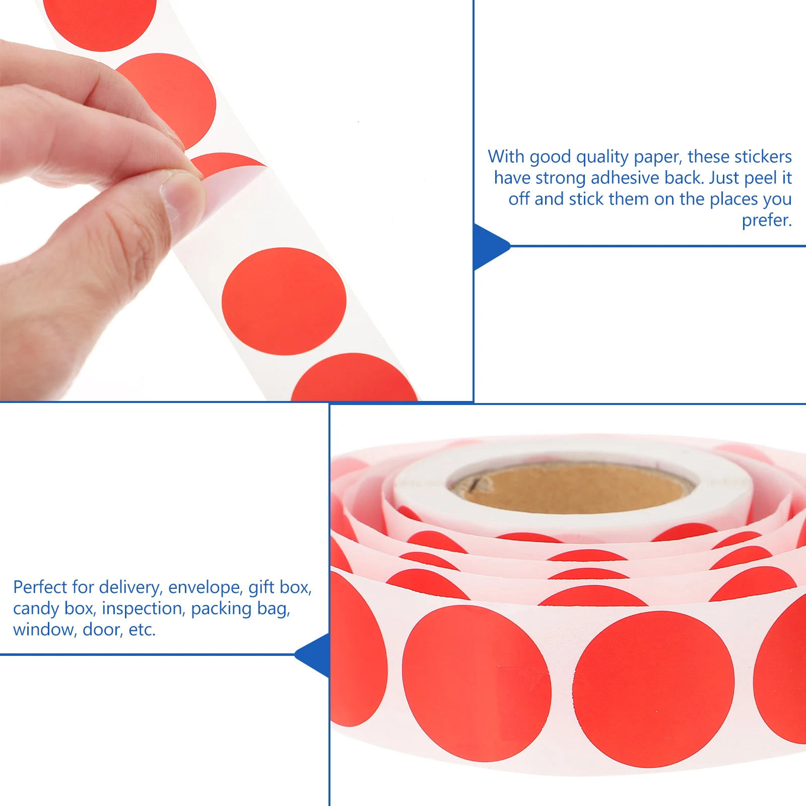 Circle Stickers Dots Labels Cable Red Round Bright Office School Marking Labeling Coding ganizing