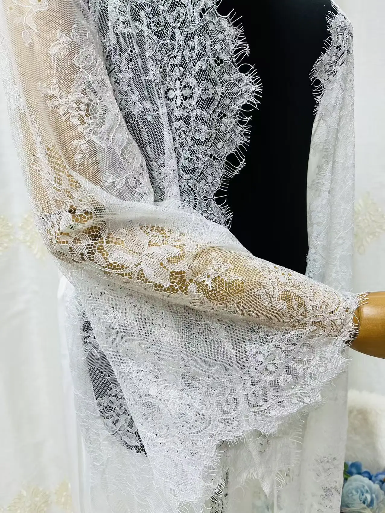 Elegant Full-Length Lace Embroidered Robe for Women Bridal Morning Boudoir Lingerie Lounge Kimono Female White Nightwear Pajamas image 5