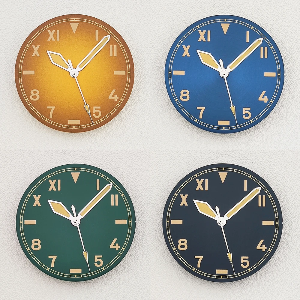 Watch Dial NH35 Dial Retro Dial Green Luminous Watch Face Suitable for NH35/2824/8215 Movements Watch Parts Customizable Logo