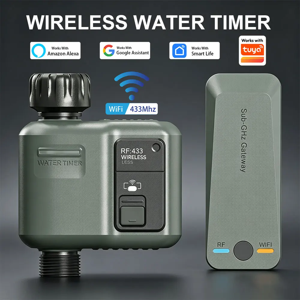 Tuya RF433 Wireless Intelligent Water Timer - Garden Digital Irrigation Machine - Smart Sprinkler - Outdoor Use Works with Tuya