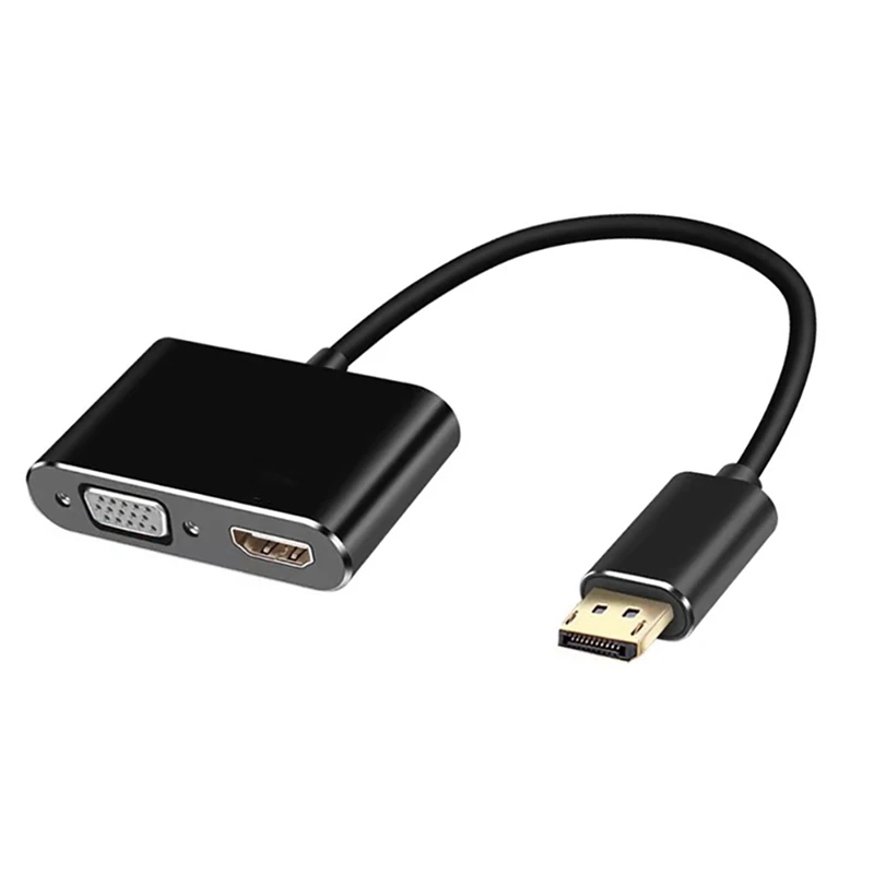 Displayport To VGA+HDTV Converter Computer Monitor Adapter Cable DP Docking Station Dual Screen With Display Converter