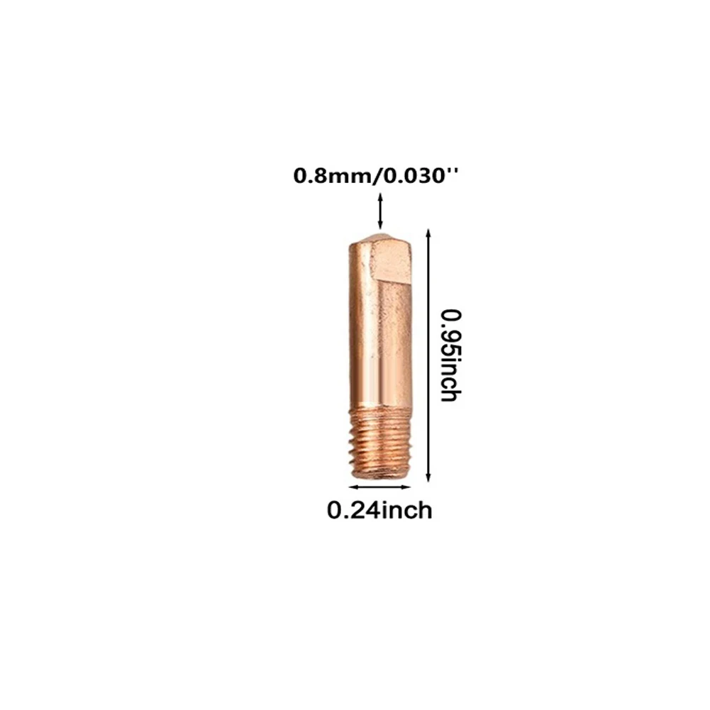 

Set of 10 Copper Contact Tips 0 031 0 8mm for For Mig Welding Torch Compatible with For 15AK MB15 Welding Torches