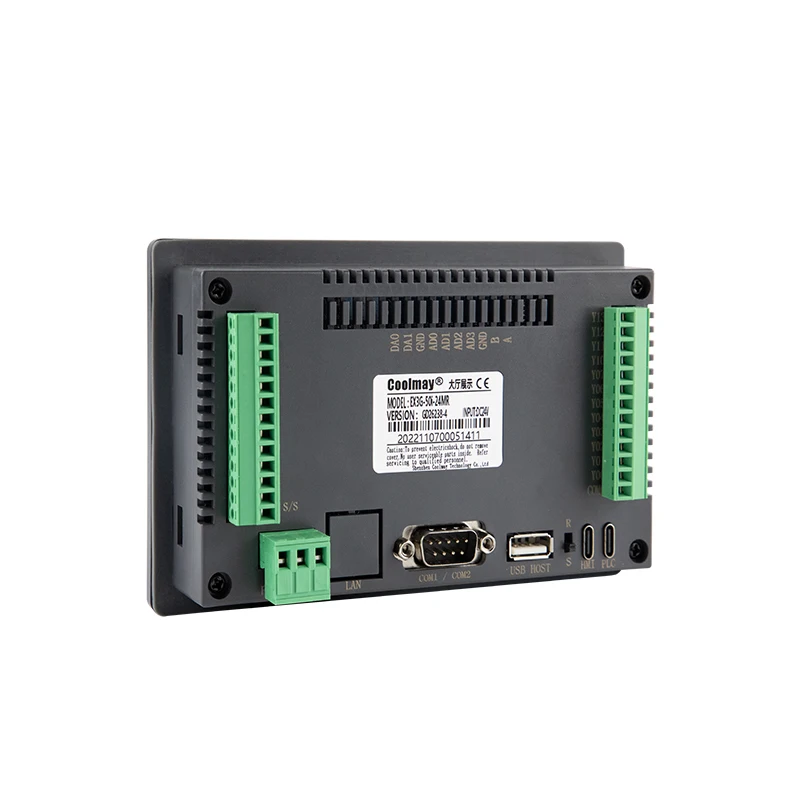 Coolmay Newly Launched EX3U series HMI PLC All in one 5 inch come with 4 analog inputs and 2 analog outputs max 8 channels HSP