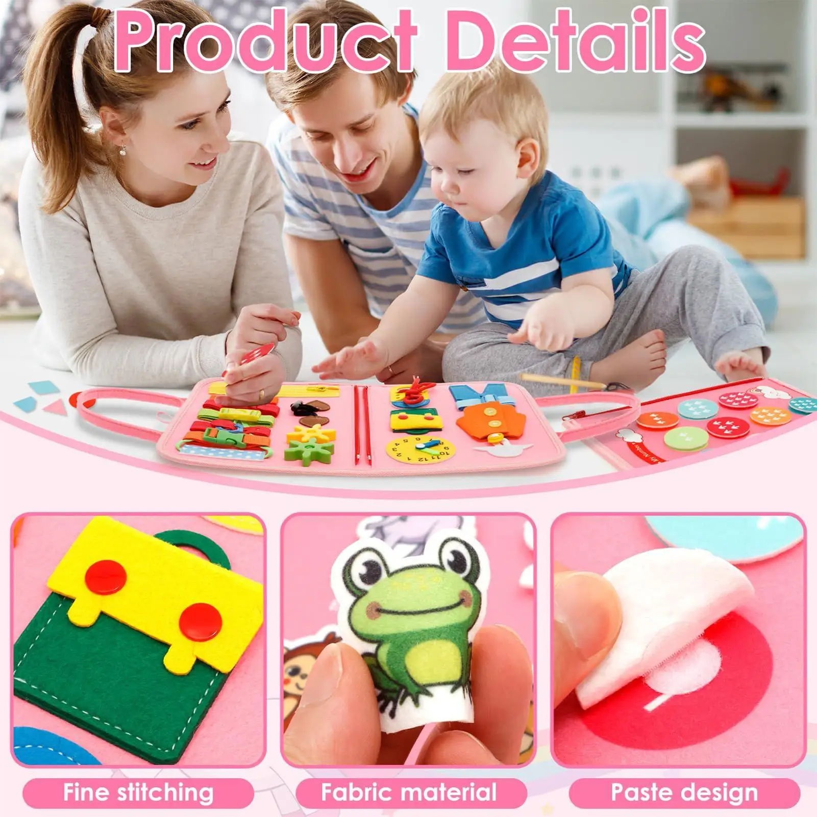 Baby Activity Board Felt Educational Activities Learning Board For Boys Girls Ages 3-8 Travel Car Airplane Classroom Preschool