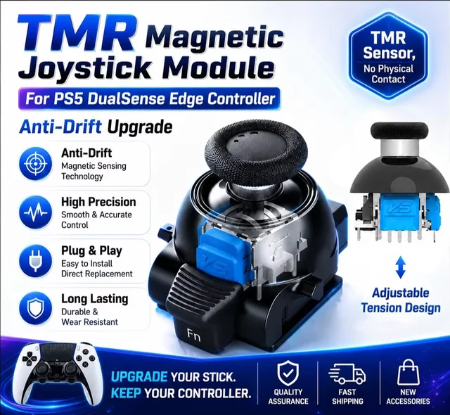 Besavior Adjustable Tension TMR Joystick Plug&Play Replacement Thumb Stick Module for PS5 Edge Controller Repair Accessories Besavior Adjustable Tension TMR Joystick Plug&Play Replacement Thumb Stick Module for PS5 Edge Controller Repair Accessories