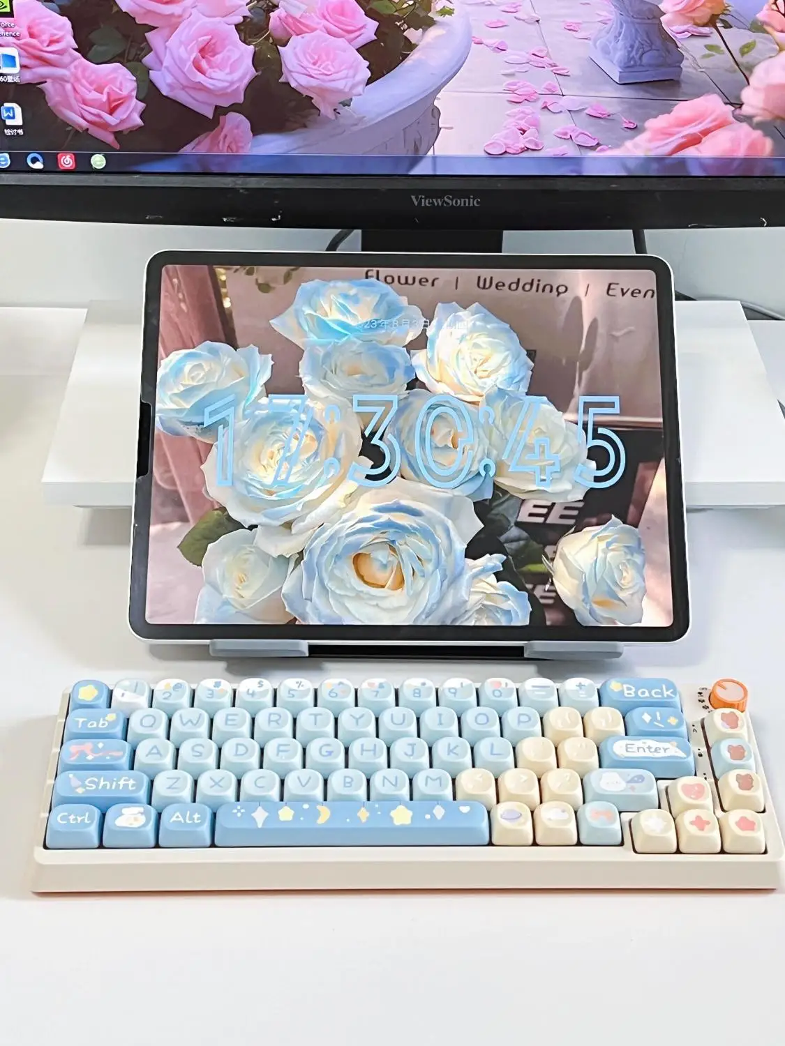 140 Keys Cute Bear MOA Keycaps for Gaming Mechanical Keyboard Mx Switches PBT Five-sided Sublimation Key Caps