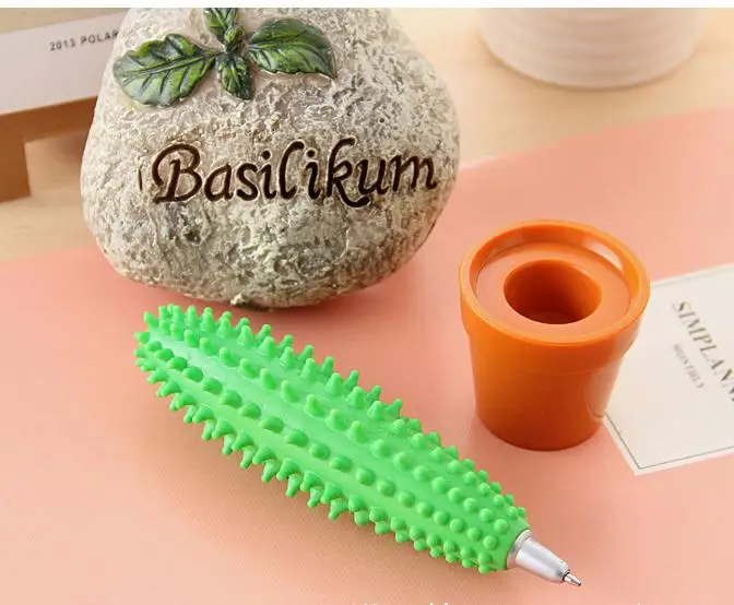 1 Pcs Kawaii Creative Cactus Ballpoint Pen Green Plant Ballpoint Pens Kids Gift Cute Stationery School Supplies