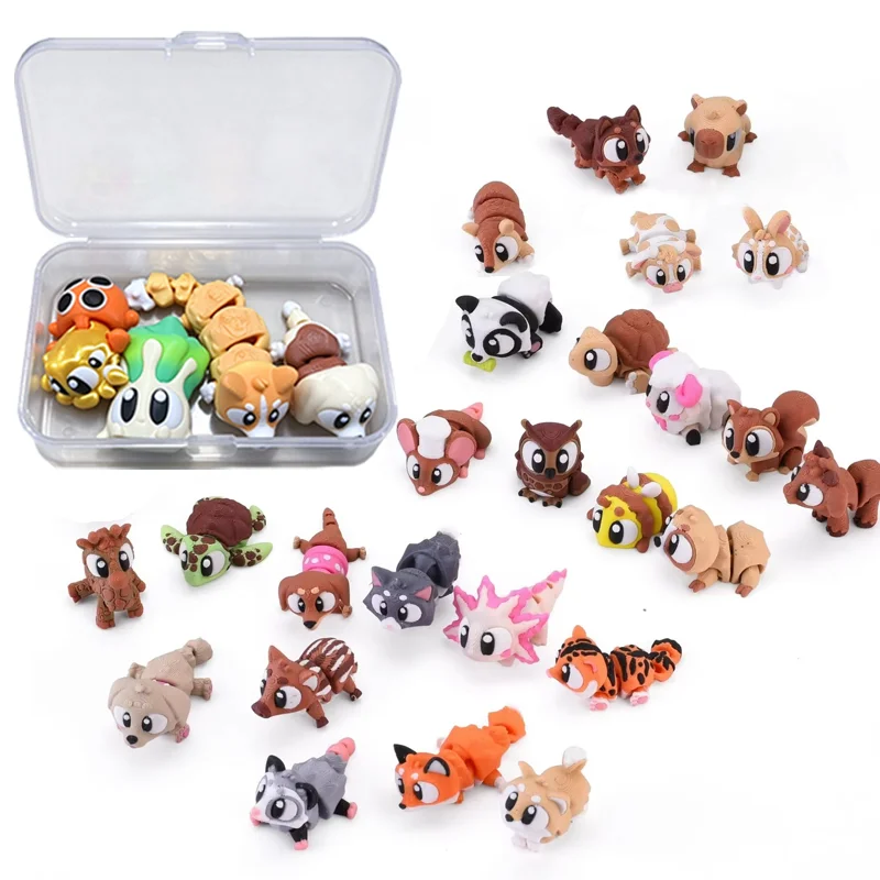 4-piece box without duplication 3D Printed Animals,Gifts for Graduation Rewards,Easter Egg Stuffers,Christmas Birthday Gifts