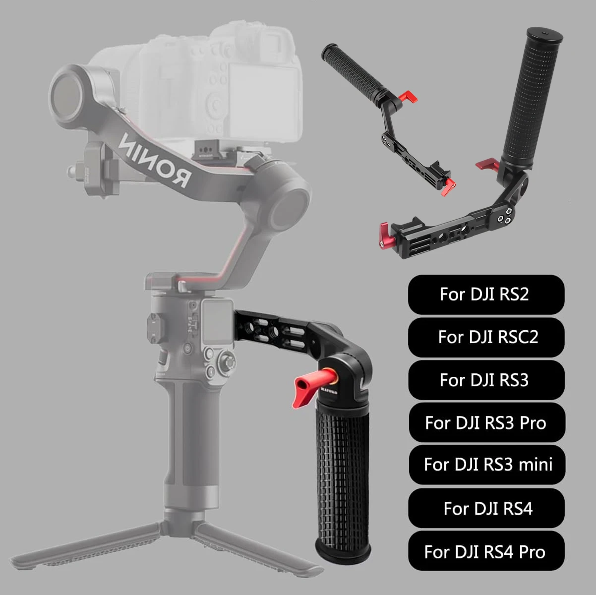 Adjustable Sling Handgrip Handle for DJI RS 4 Mini, RS 4, RS 4 Pro, RS 3 Mini, RS 3, RS 3 Pro Stabilizer for Low Angle Shooting