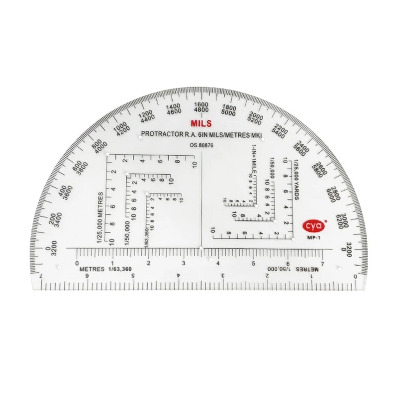 Land Navigation Protractor Map Protractor Coordinate Scale Map Reading Ruler