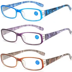 Fashion Anti-Blue Light Reading Glasses for Women Ultra-Light Eye Protection Flowers Comfortable Eyeglasses Diopter +100~+400