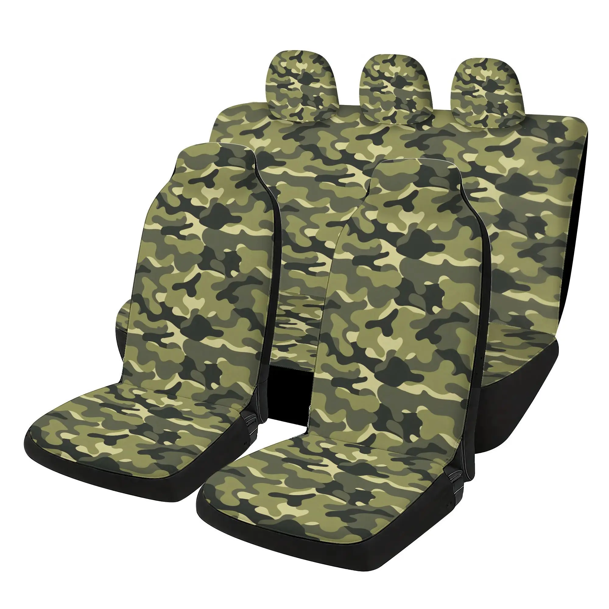 7pcs Camouflage Design Car  Covers Set | Includes 2 Front  Covers, 1 Rear  Back Cover, 1 Rear  Cover, 3 Car