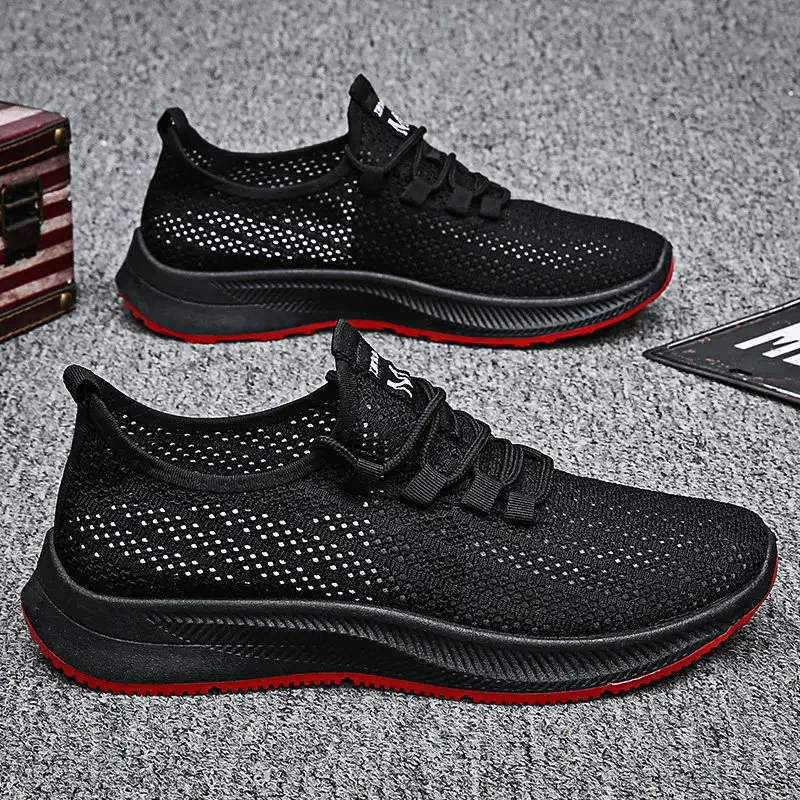 

Fashion Summer Flying Woven Breathable and Comfortable Running Sports Elastic Non-slip Male Shoe Men's New Sneakers Casual Shoes