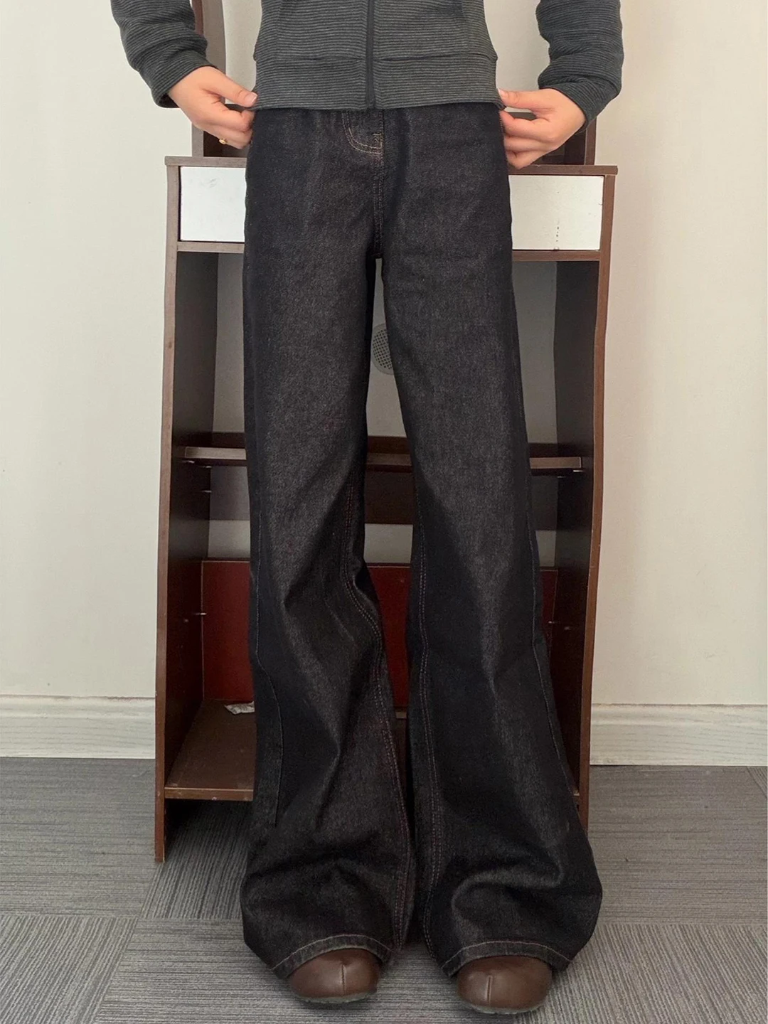 

Bla Original Denim Straight Leg Jeans Men's Cleanfit Haome High Waist Micro Flared Pants Casual ex Spring Tour