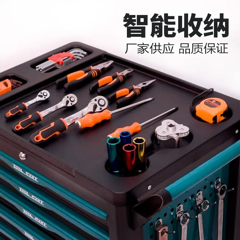 Multi-layer tool cart, drawer type maintenance trolley, auto repair plus heavy-duty workshop locker storage