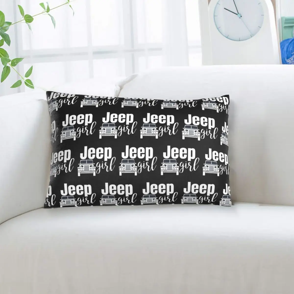 Jeep Girl Rectangle Pillowcase Cushion Cover Decorative Bedroom Bed Home Comfort Throw Pillow
