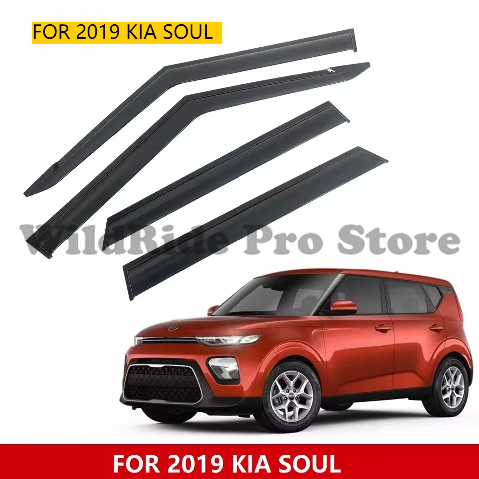 

FOR 2019 KIA SOUL Car Door Rain Guard Weather Shield Windows Sun Visor Wind Deflector