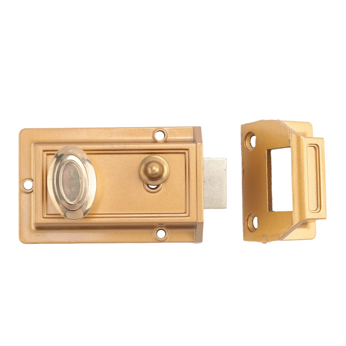 

A55TZinc Cylinder Deadbolt Latch Lock for Night Gate Door Entrance,Gold Finish