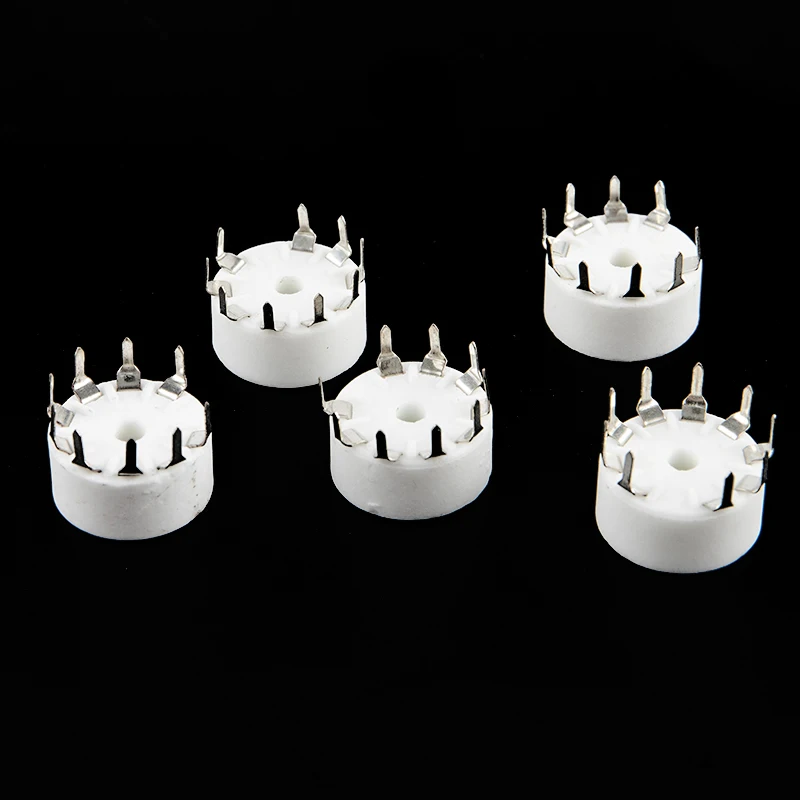 5Pcs Ceramic B9A Tube Sockets 9-Pin PCB Mount for 12AX7/12AT7 Vacuum Tubes Vintage Amplifier Upgrade