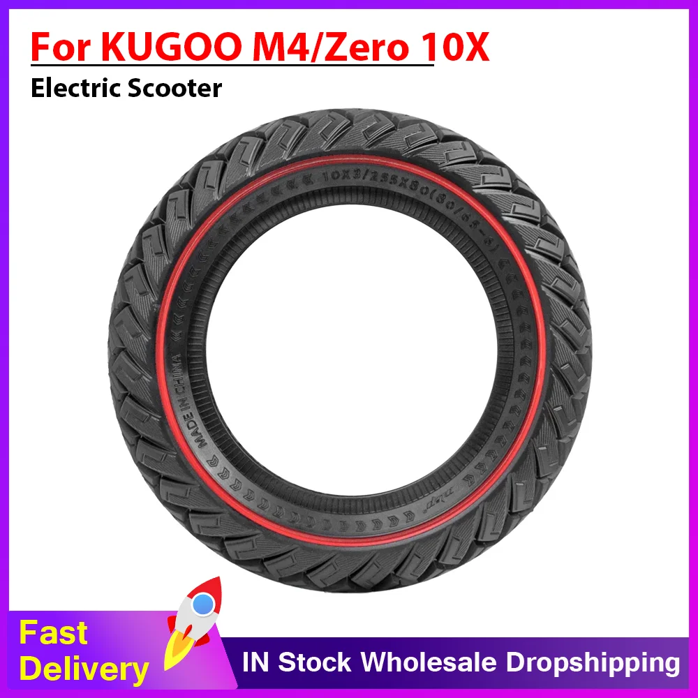

Electric Scooter 10*3/255*80(80/65-6)Off-road Tubeless Solid Tire Explosion-proof for KUGOO M4 Pro/VSETT10+/Zero 10X/Kaabo Parts