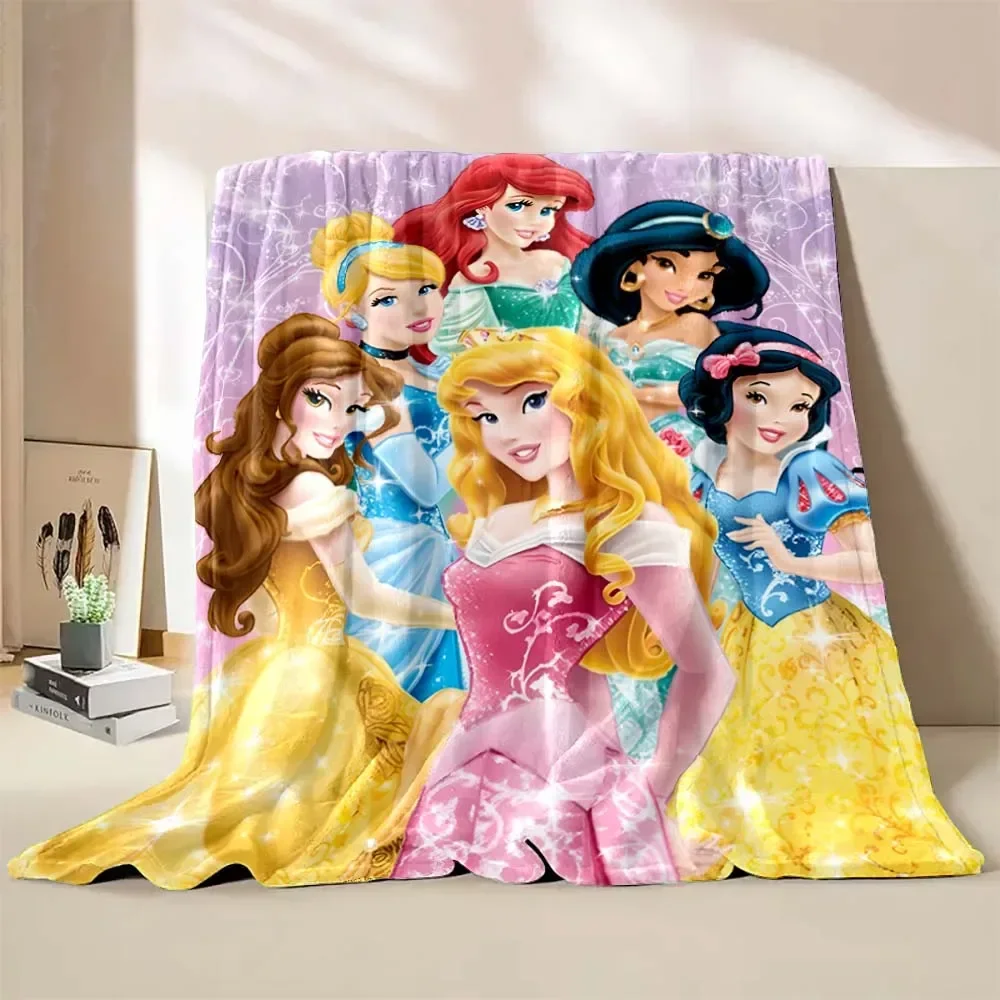 Disney Black Princess Flannel Blanket Cartoon Baby Girl Throw Office Thick Fluffy Blanket Warm Home Sofa Decor Kid Boy Girl Gift