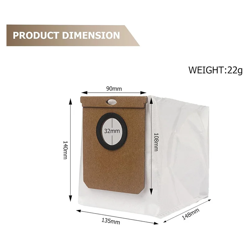 A94E-9 Pack 2.5L Large Vacuum Dust Bags Replacement For Eufy L50 SES/ L60 SES For Conga Home 10000/8090 Ultra/ 9090 AI