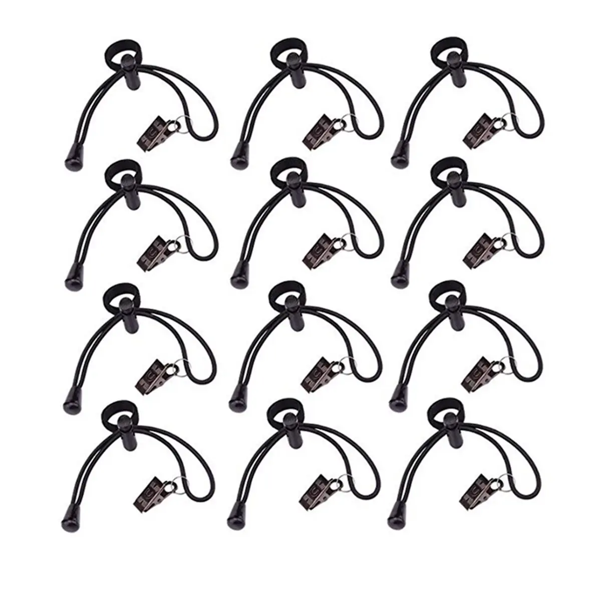 A79G 12pc Heavy Duty Spring Clamps Backdrop Clips Kit Adjustable Elastic Clamps Holders for Video Studio Background