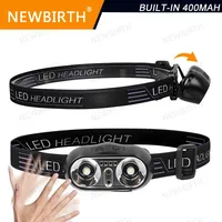 Portable Mini LED Headlamp Flashlight Charging Induction Headlight Motion Sensor Headlight Powerful Torch Emergency Work Light