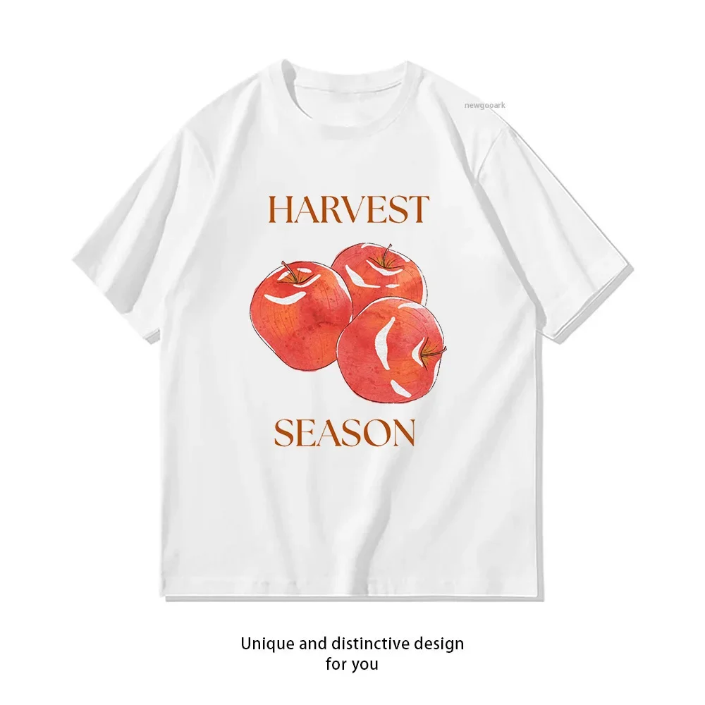 Harvest Season apple T-shirt Woman Man Summer Cotton Graphic T Shirts Adult Streetwear Camisetas Tops Tee