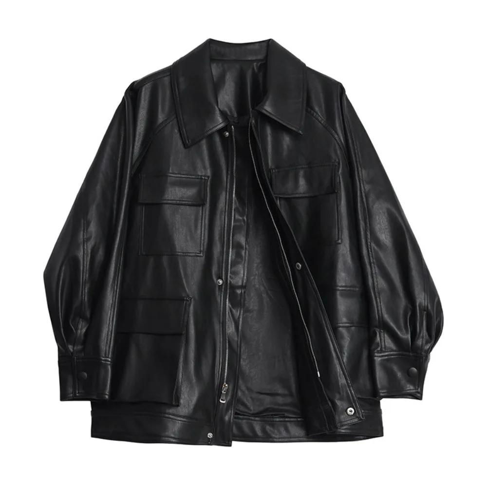 

Leather Top PU Faux Leather Jacket Women Luxury Woman Y2k Good Quality Clothes Female Overcoat Spring Autumn 2026 New Collection