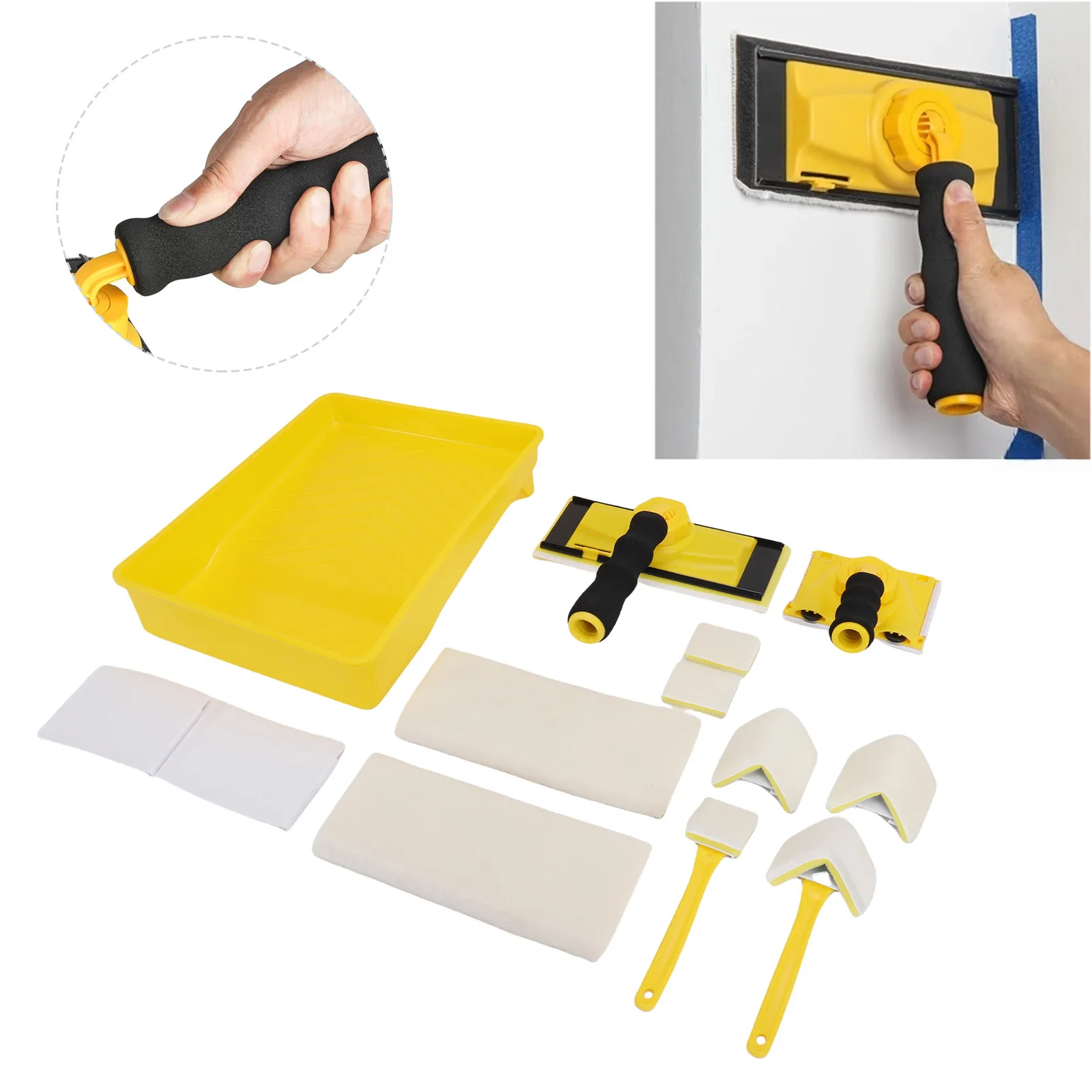 360° Rotation Handle Paint Edger Tool Kit High Efficiency  Painting Tool for Walls Ceilings Corners Paint Edger Tool Kit