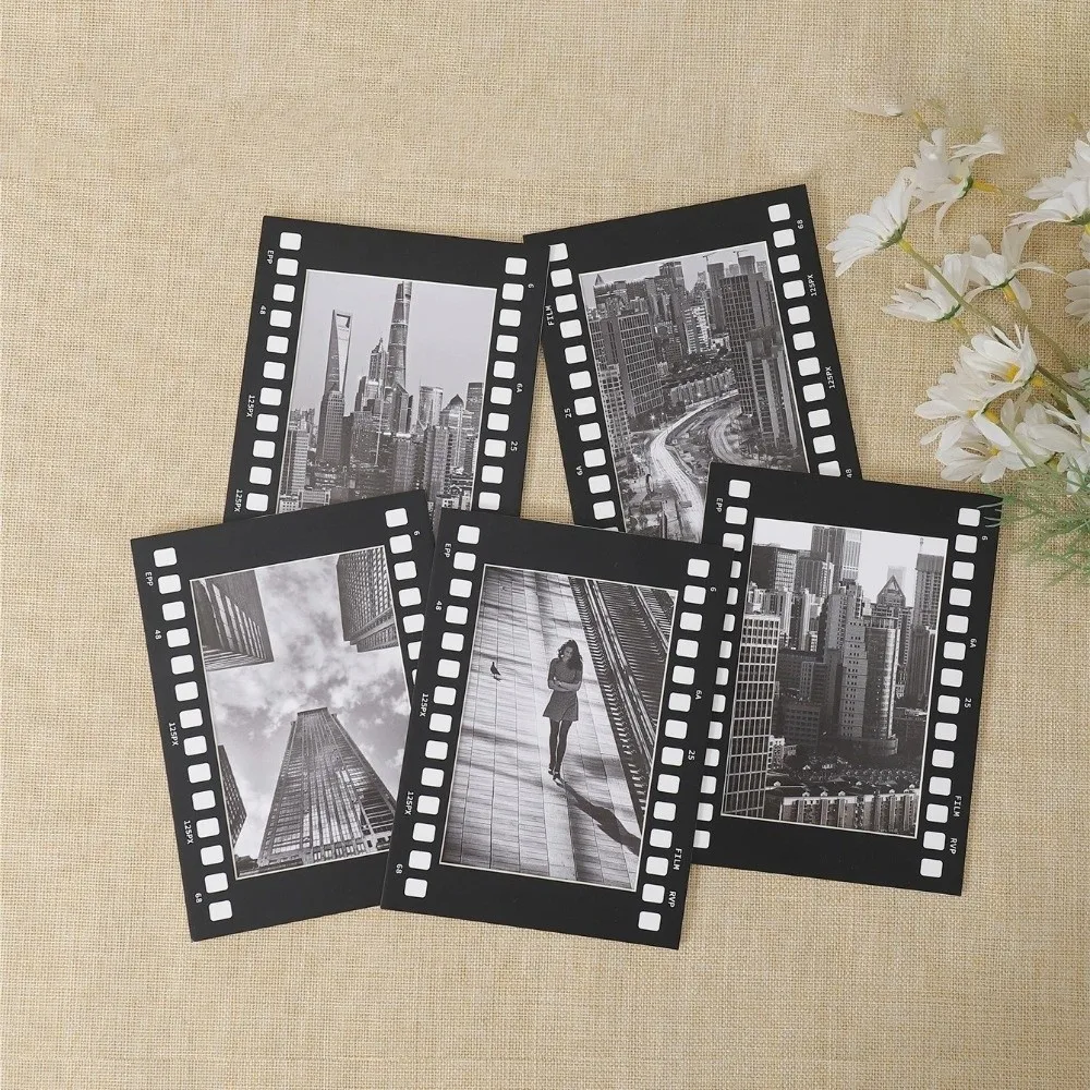5PCS Movie Theme Retro Movie Film Frame Square Handmade Film Paper Photo Frame 6 in/7 in Collage Frame Memory Keeping